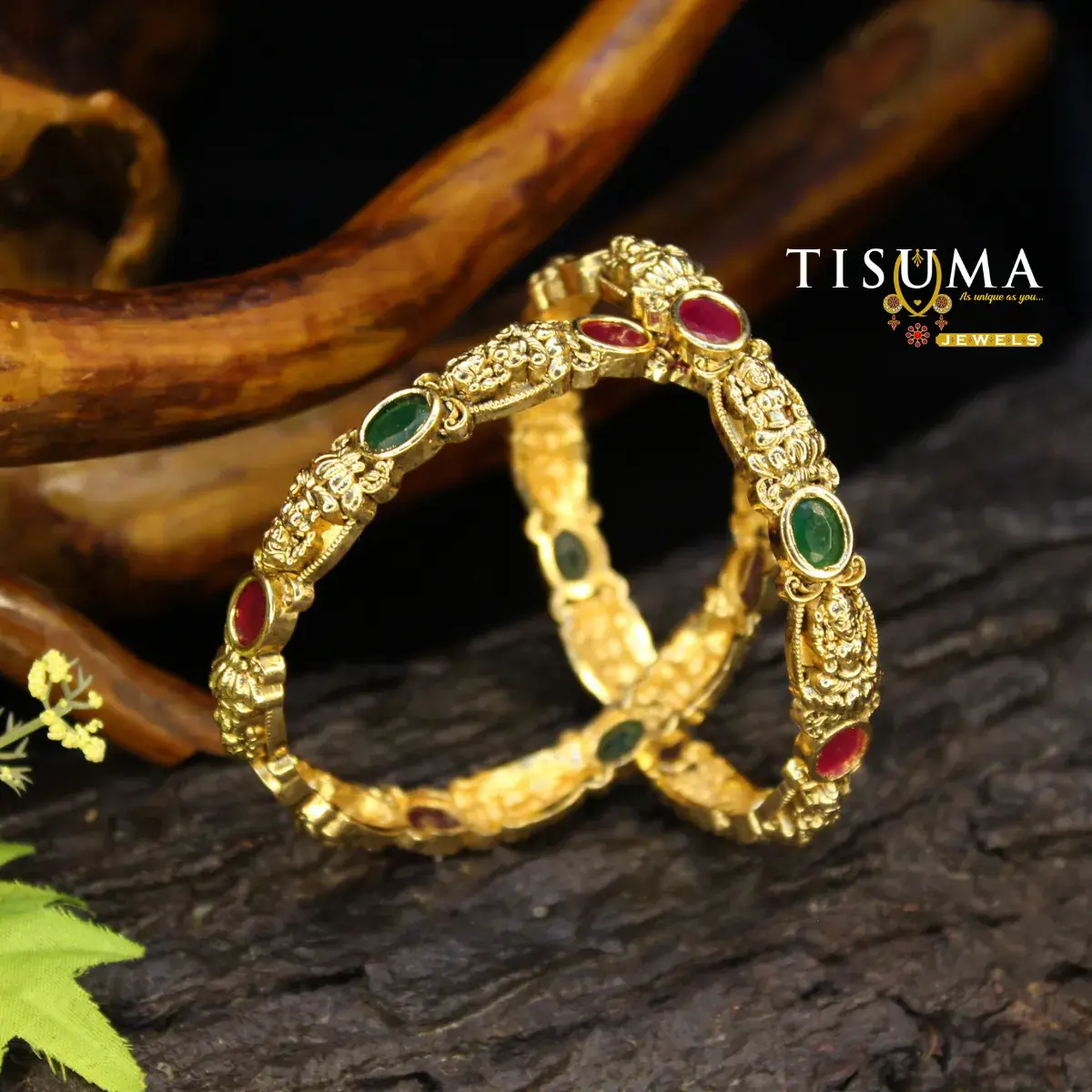 Lakshmi Ruby green bangle